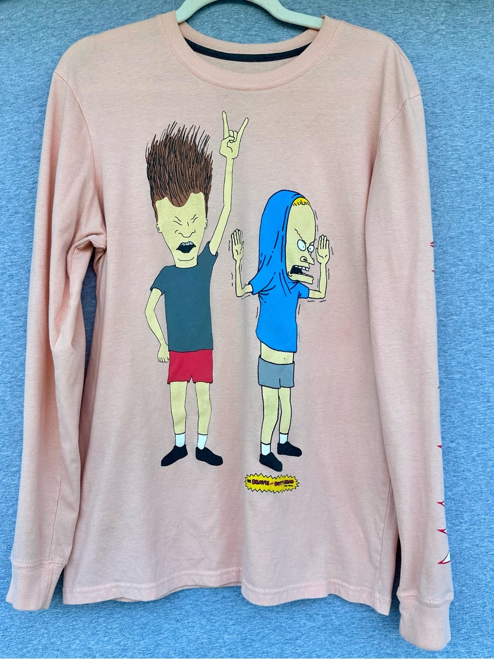 MTV Women’s Peach Graphic Long-Sleeve Top with Beavis and Butthead